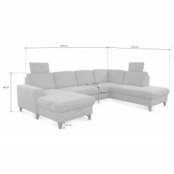 Loftscape Wohnlandschaft Gothem - Webstoff Palila: Creme - Ottomane davorstehend rechts - Mit Schlaffunktion -Wohnzimmermöbel boutique en ligne 1000317140 220120 11560401725 SKETCH DETAILS P000000001000317140 sketch