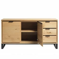 Loftscape Sideboard Limoges - Echtholzfurnier / Metall - Eiche / Schwarz -Wohnzimmermöbel boutique en ligne 1000319435 220107 101929000117 DETAILS P000000001000319435