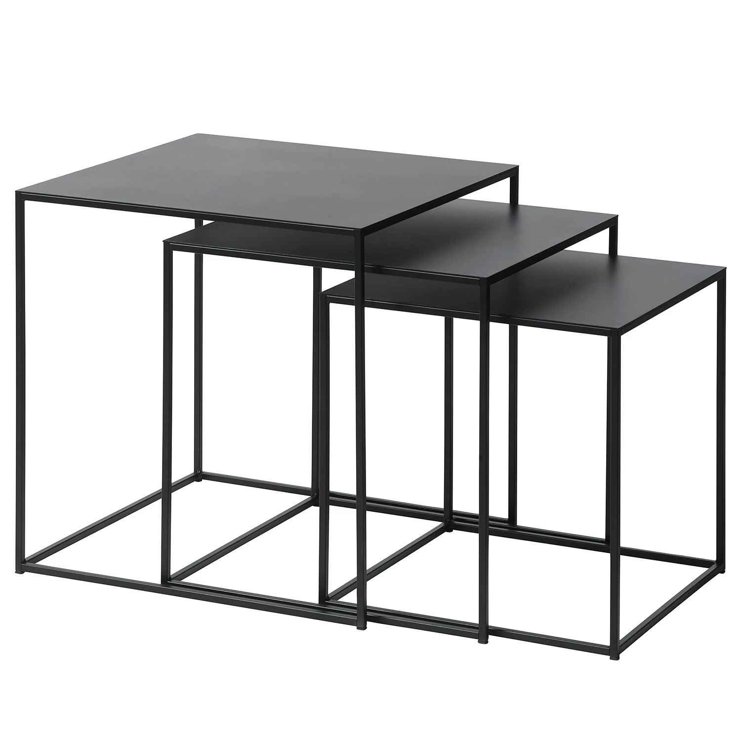 Loftscape Beistelltisch Pedja (3er-Set) - Metall - Schwarz 1 Loftscape Beistelltisch Pedja (3er-Set) - Metall - Schwarz
