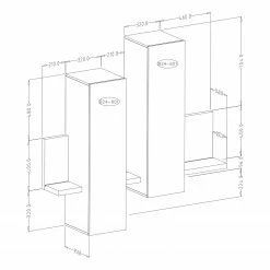 Loftscape Wohnwand Littor (3-teilig) - inkl. Beleuchtung - Eiche Dekor / Anthrazit -Wohnzimmermöbel boutique en ligne 1000327453 220125 134131000500 SKETCH DETAILS P000000001000327453 sketch