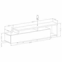 Loftscape Wohnwand Littor (3-teilig) - inkl. Beleuchtung - Eiche Dekor / Anthrazit -Wohnzimmermöbel boutique en ligne 1000327453 220125 134131000501 SKETCH DETAILS P000000001000327453 sketch