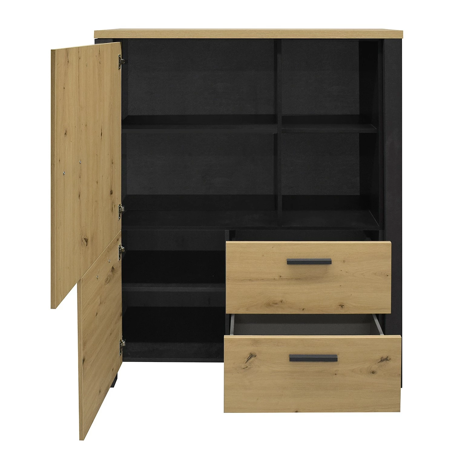 Red Living Highboard Zagora - Asteiche Dekor / Schwarz 4 Red Living Highboard Zagora - Asteiche Dekor / Schwarz – Bild 4