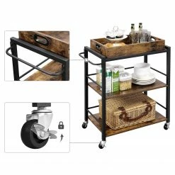 Red Living Servierwagen Leesville - Braun / Schwarz -Wohnzimmermöbel boutique en ligne 1000329438 220203 1616020040 DETAILS P000000001000329438