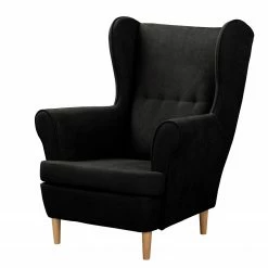 Norrwood Ohrensessel Ranu I - Microfaser Enza: Schwarz