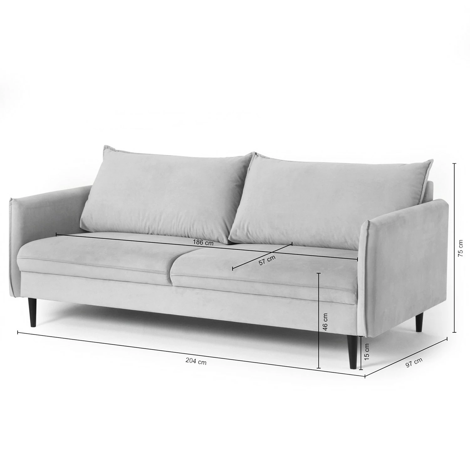 Norrwood Sofa Palawan (3-Sitzer) - Samt Ravi: Anthrazit 8 Norrwood Sofa Palawan (3-Sitzer) - Samt Ravi: Anthrazit – Bild 8