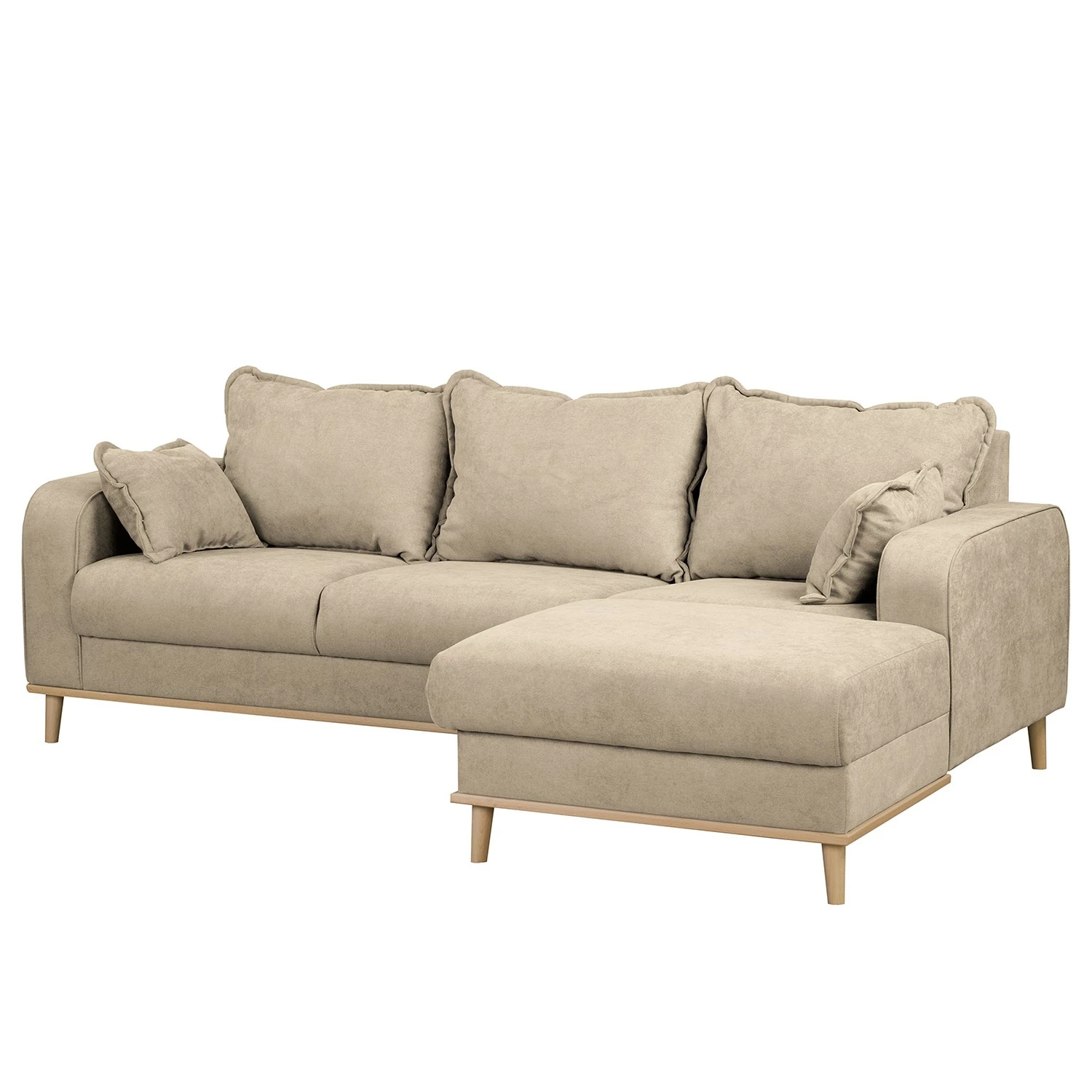 Norrwood Ecksofa Nante - Microfaser Enza: Creme - Ottomane davorstehend rechts 6 Norrwood Ecksofa Nante - Microfaser Enza: Creme - Ottomane davorstehend rechts – Bild 6