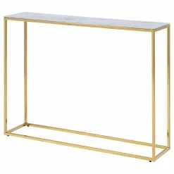 Fredriks Konsolentisch Katori II - Glas / Metall - Marmor Weiß Dekor / Gold
