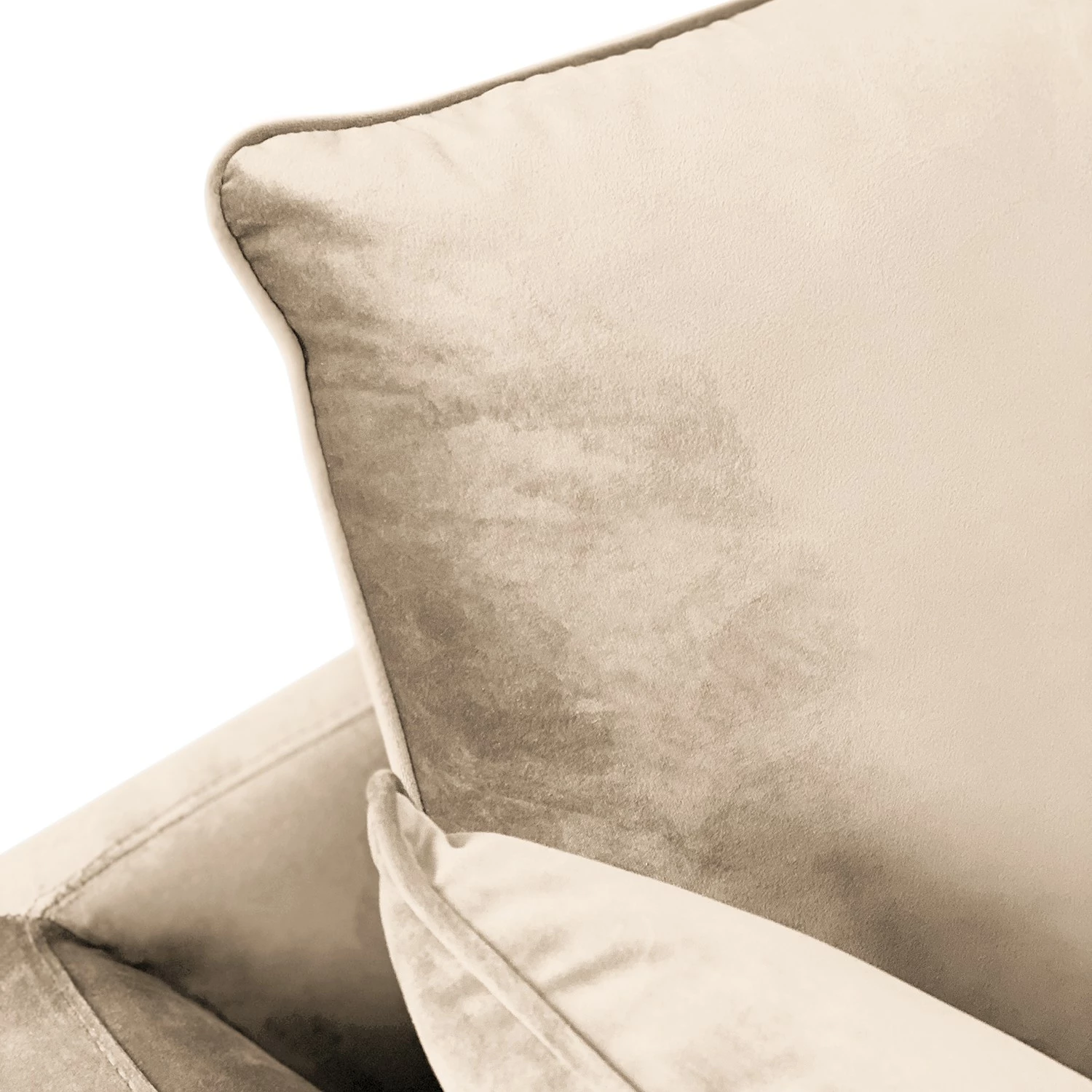 Norrwood Ecksofa Gobabis - Samt Ravi: Creme - Longchair davorstehend links 8 Norrwood Ecksofa Gobabis - Samt Ravi: Creme - Longchair davorstehend links – Bild 8