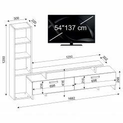 Loftscape Wohnkombination Sasino - Weiß / Sandeiche Dekor -Wohnzimmermöbel boutique en ligne 1000333619 220302 500 SKETCH DETAILS P000000001000333619 sketch