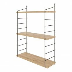 Red Living Wandregal Pico - Metall - Eiche Dekor / Braun