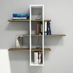 Loftscape Wandregal Valletta - Weiß / Walnuss Dekor 6 Loftscape Wandregal Valletta - Weiß / Walnuss Dekor -Wohnzimmermöbel boutique en ligne 1000333631 220302 021 MOOD DETAILS P000000001000333631 mood