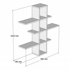 Loftscape Wandregal Valletta - Weiß / Walnuss Dekor 7 Loftscape Wandregal Valletta - Weiß / Walnuss Dekor -Wohnzimmermöbel boutique en ligne 1000333631 220302 500 SKETCH DETAILS P000000001000333631 sketch