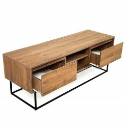 Red Living TV-Lowboard Tirano - Metall - Walnuss Hell Dekor / Schwarz -Wohnzimmermöbel boutique en ligne 1000333634 220302 030 DETAILS P000000001000333634