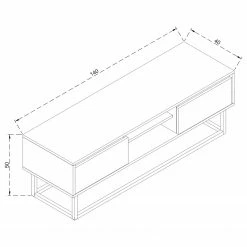 Red Living TV-Lowboard Tirano - Metall - Walnuss Hell Dekor / Schwarz -Wohnzimmermöbel boutique en ligne 1000333634 220302 500 SKETCH DETAILS P000000001000333634 sketch