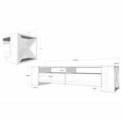Loftscape TV-Lowboard Varel - Weiß / Walnuss Dekor 9 Loftscape TV-Lowboard Varel - Weiß / Walnuss Dekor -Wohnzimmermöbel boutique en ligne 1000333640 220302 500 SKETCH DETAILS P000000001000333640 sketch