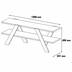 Loftscape TV-Rack Soroma - Weiß / Walnuss Dekor -Wohnzimmermöbel boutique en ligne 1000333644 220302 500 SKETCH DETAILS P000000001000333644 sketch