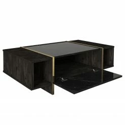 Loftscape Couchtisch Vidal - Marmor Schwarz Dekor / Walnuss Dekor / Gold -Wohnzimmermöbel boutique en ligne 1000333651 220302 031 DETAILS P000000001000333651