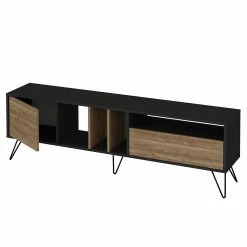 Red Living TV-Lowboard Vidago II - Walnuss Dekor / Anthrazit -Wohnzimmermöbel boutique en ligne 1000333656 220302 030 DETAILS P000000001000333656