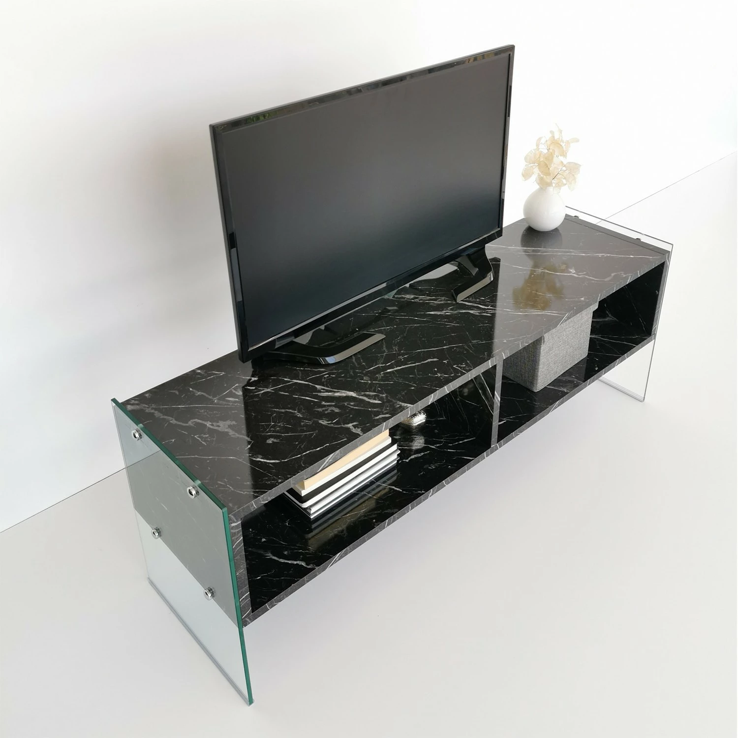 Loftscape TV-Rack Nevele - Marmor Schwarz Dekor 3 Loftscape TV-Rack Nevele - Marmor Schwarz Dekor – Bild 3