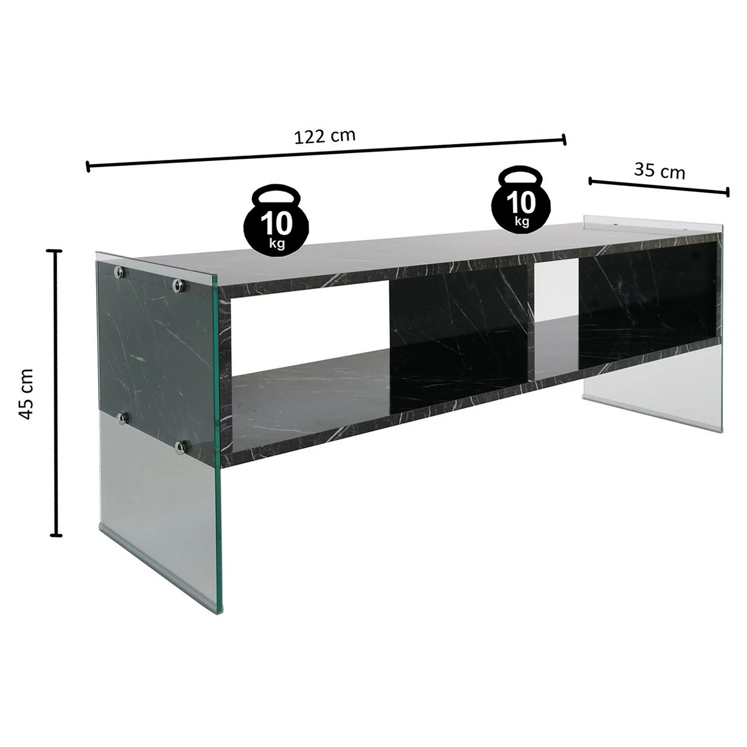 Loftscape TV-Rack Nevele - Marmor Schwarz Dekor 9 Loftscape TV-Rack Nevele - Marmor Schwarz Dekor – Bild 9