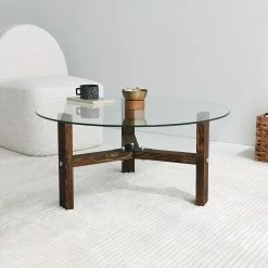 Loftscape Couchtisch Down Under Eukoa - Glas / Walnuss massiv - Walnuss -Wohnzimmermöbel boutique en ligne 1000333695 220302 021 MOOD DETAILS P000000001000333695 mood