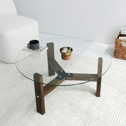 Loftscape Couchtisch Down Under Eukoa - Glas / Walnuss massiv - Walnuss -Wohnzimmermöbel boutique en ligne 1000333695 220302 023 MOOD DETAILS P000000001000333695 mood