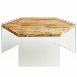 Loftscape Couchtisch Haditha - Glas / Kiefer massiv