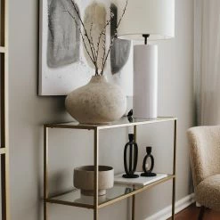 Loftscape Konsolentisch Nordkisa - Glas / Metall - Gold -Wohnzimmermöbel boutique en ligne 1000333708 220302 032 DETAILS P000000001000333708