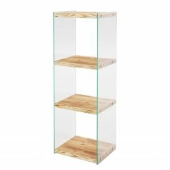 Loftscape Regal Rodgau - Glas / Kiefer massiv - Kiefer - Höhe: 120 cm
