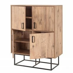 Red Living Highboard Yopal - Metall - Kiefer Dekor / Schwarz -Wohnzimmermöbel boutique en ligne 1000333723 220302 030 DETAILS P000000001000333723