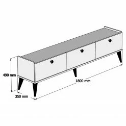 Red Living TV-Lowboard Korfu - Walnuss Dekor -Wohnzimmermöbel boutique en ligne 1000333725 220302 500 SKETCH DETAILS P000000001000333725 sketch