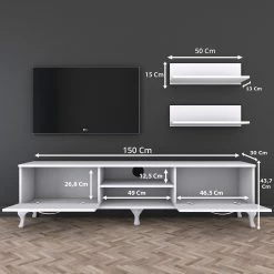 Loftscape Wohnkombination Toivo (3-teilig) - Weiß -Wohnzimmermöbel boutique en ligne 1000333726 220302 500 SKETCH DETAILS P000000001000333726 sketch