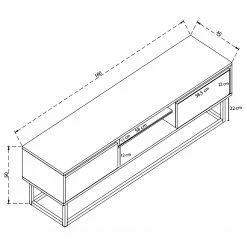 Red Living TV-Lowboard Boddington I - Kiefer Dekor / Schwarz -Wohnzimmermöbel boutique en ligne 1000333727 220302 500 SKETCH DETAILS P000000001000333727 sketch