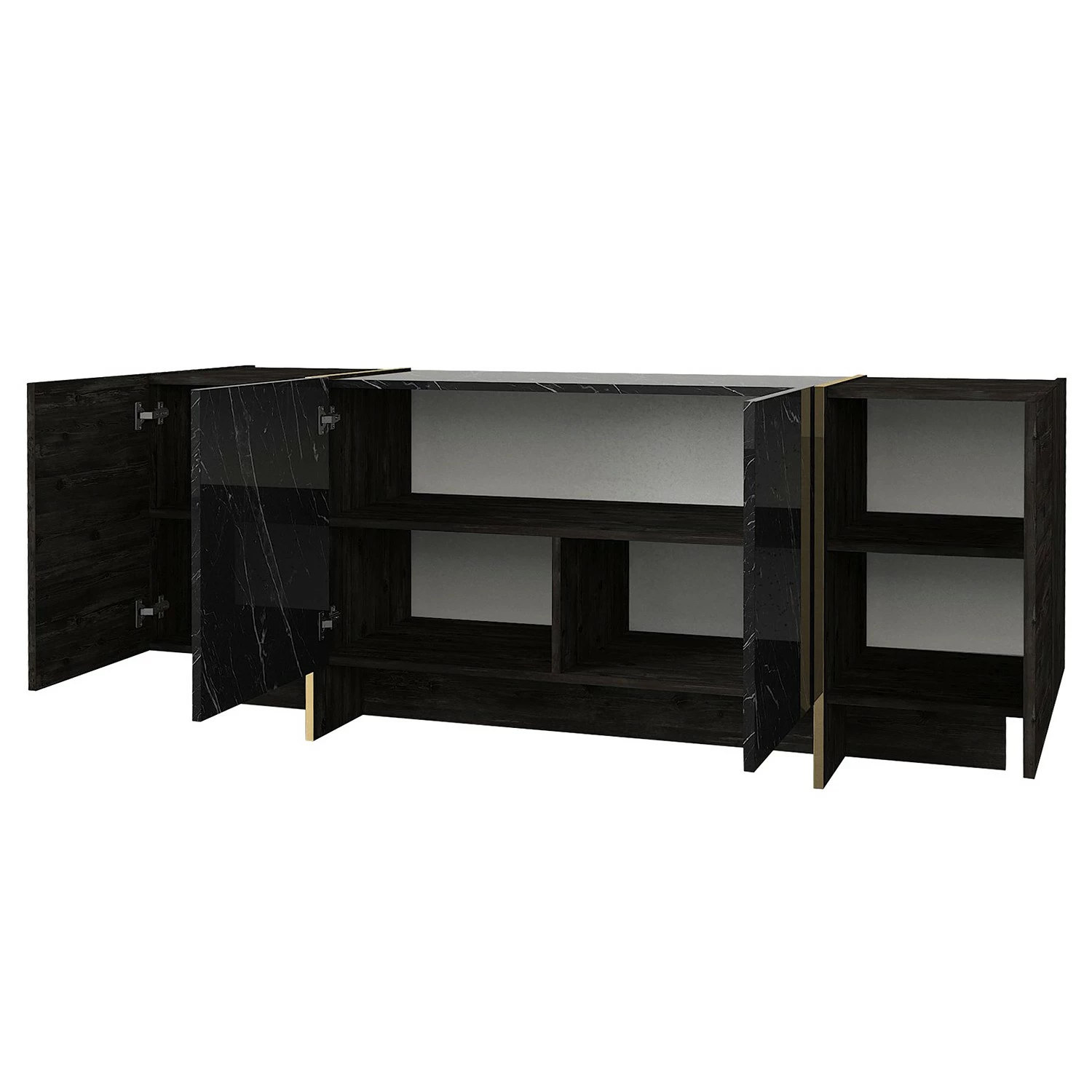 Loftscape Sideboard Vidal - Marmor Schwarz Dekor / Gold 6 Loftscape Sideboard Vidal - Marmor Schwarz Dekor / Gold – Bild 6