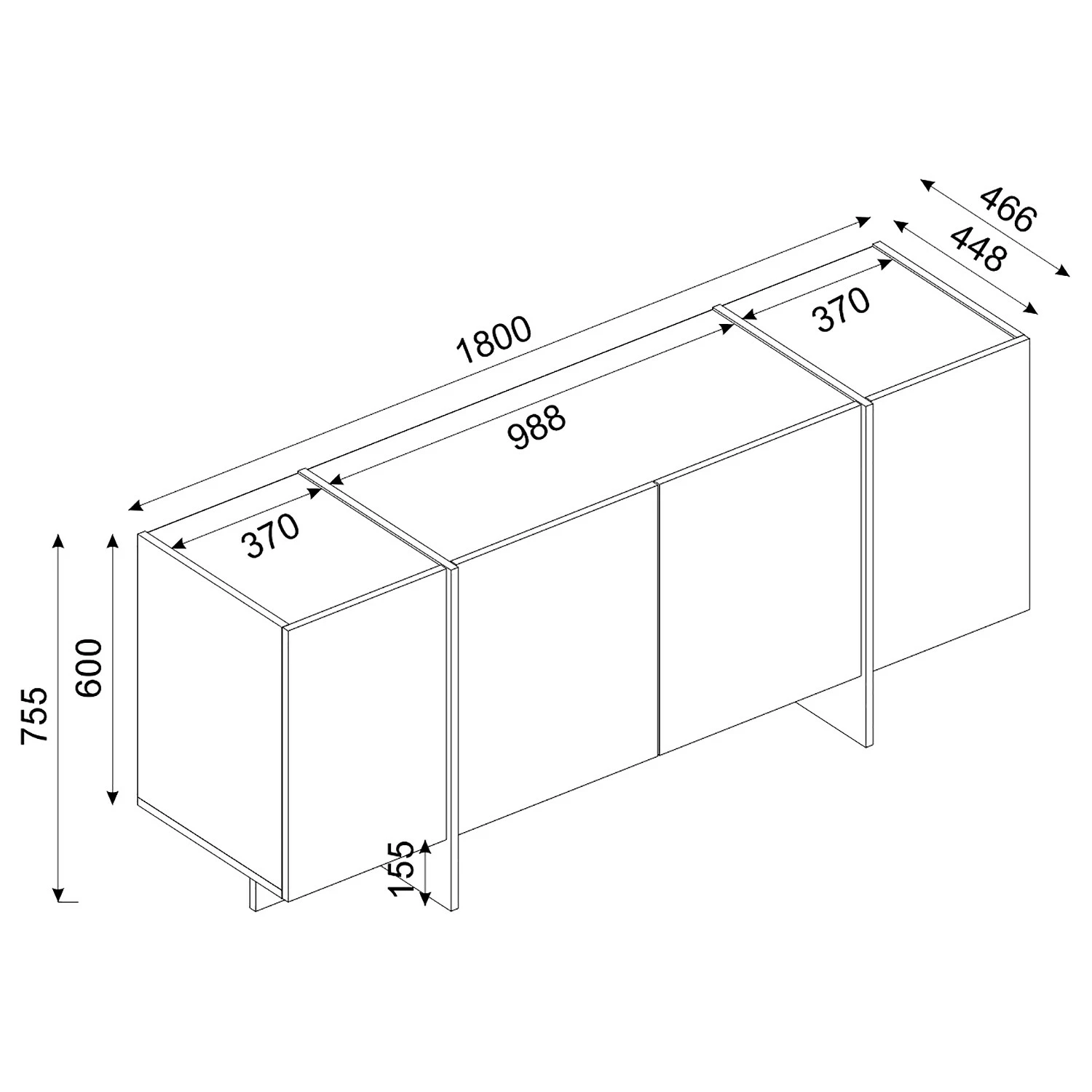 Loftscape Sideboard Vidal - Marmor Schwarz Dekor / Gold 8 Loftscape Sideboard Vidal - Marmor Schwarz Dekor / Gold – Bild 8