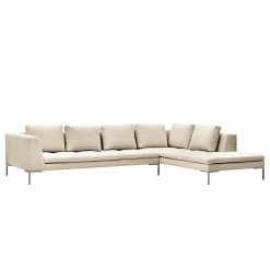 Studio Copenhagen Ecksofa Madison I - Webstoff Saia: Beige - Breite: 319 cm - Ottomane davorstehend rechts