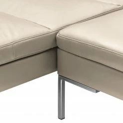 Studio Copenhagen Ecksofa Madison I - Echtleder Neka: Hellgrau - Breite: 319 cm - Ottomane davorstehend links -Wohnzimmermöbel boutique en ligne 1000333898 220301 100 DETAILS P000000001000333898