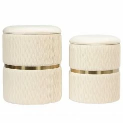 INSTYLE by Kayoom Polsterhocker Milas (2er-Set) - Creme