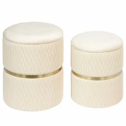 INSTYLE by Kayoom Polsterhocker Milas (2er-Set) - Creme -Wohnzimmermöbel boutique en ligne 1000335746 220223 032 DETAILS P000000001000335746