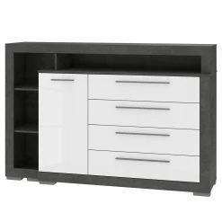 Loftscape Kommode Grünwald - Hochglanz Weiß / Anthrazit