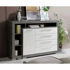 Loftscape Kommode Grünwald - Hochglanz Weiß / Anthrazit -Wohnzimmermöbel boutique en ligne 1000335798 220223 022 MOOD DETAILS P000000001000335798 mood