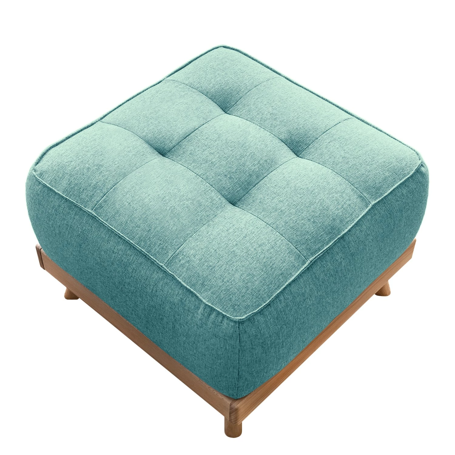 Norrwood Polsterhocker Surribas - Webstoff Lark: Petrol 1 Norrwood Polsterhocker Surribas - Webstoff Lark: Petrol