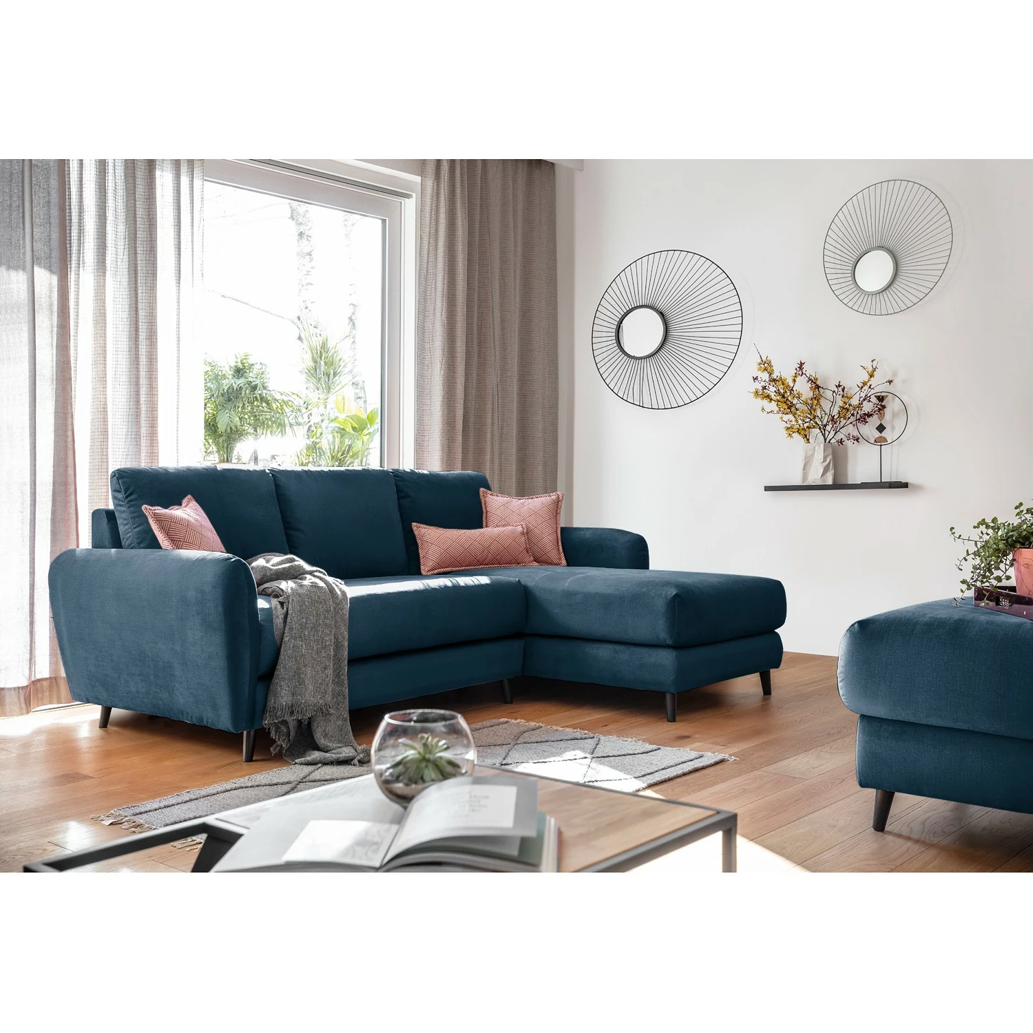 Loftscape Ecksofa Tatan - Microfaser Faria: Marineblau - Longchair davorstehend rechts - Ohne Hocker 2 Loftscape Ecksofa Tatan - Microfaser Faria: Marineblau - Longchair davorstehend rechts - Ohne Hocker – Bild 2