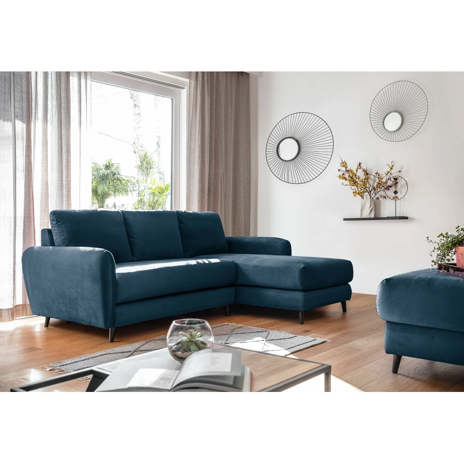 Loftscape Ecksofa Tatan - Microfaser Faria: Marineblau - Longchair davorstehend rechts - Ohne Hocker 3 Loftscape Ecksofa Tatan - Microfaser Faria: Marineblau - Longchair davorstehend rechts - Ohne Hocker – Bild 3