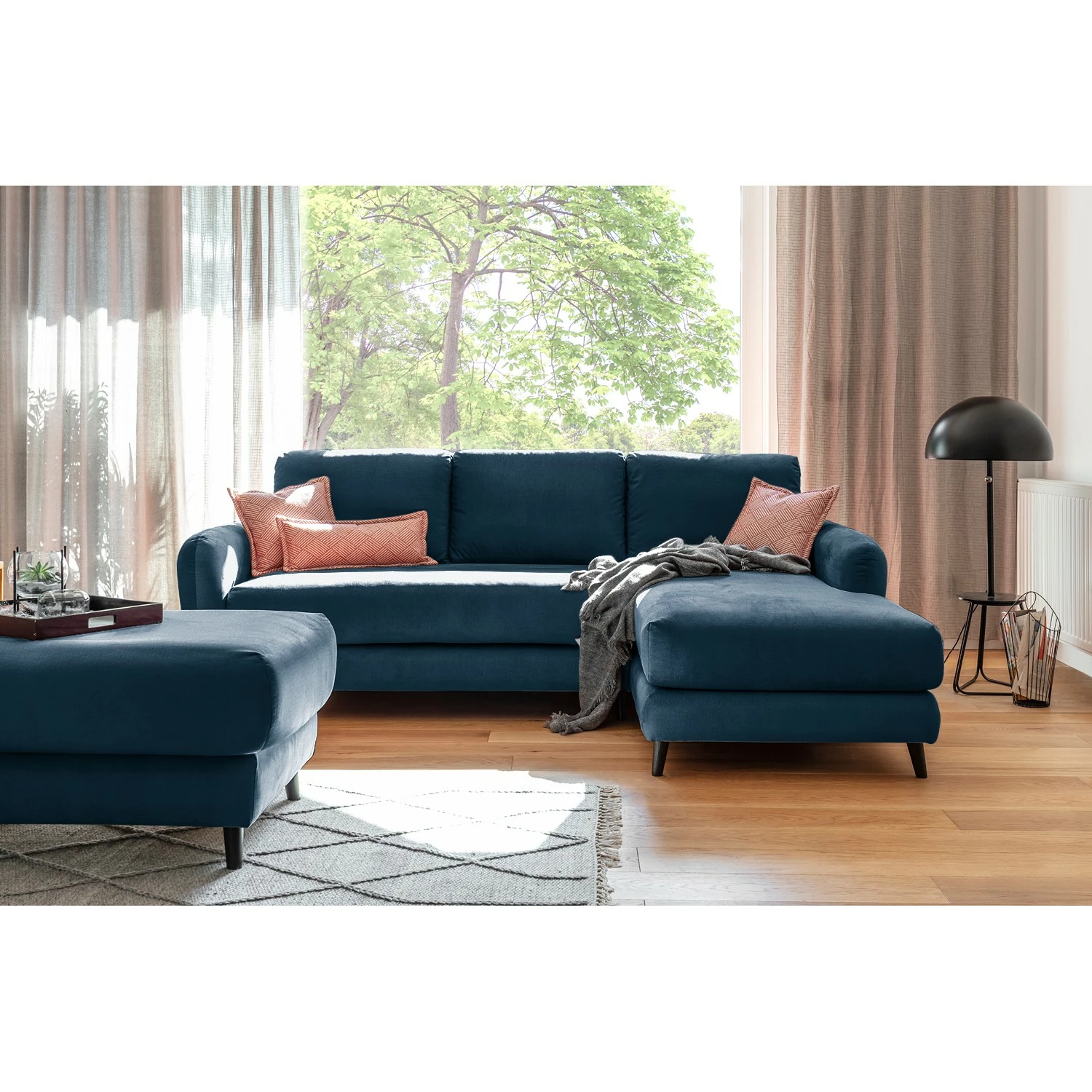 Loftscape Ecksofa Tatan - Microfaser Faria: Marineblau - Longchair davorstehend rechts - Ohne Hocker 5 Loftscape Ecksofa Tatan - Microfaser Faria: Marineblau - Longchair davorstehend rechts - Ohne Hocker – Bild 5