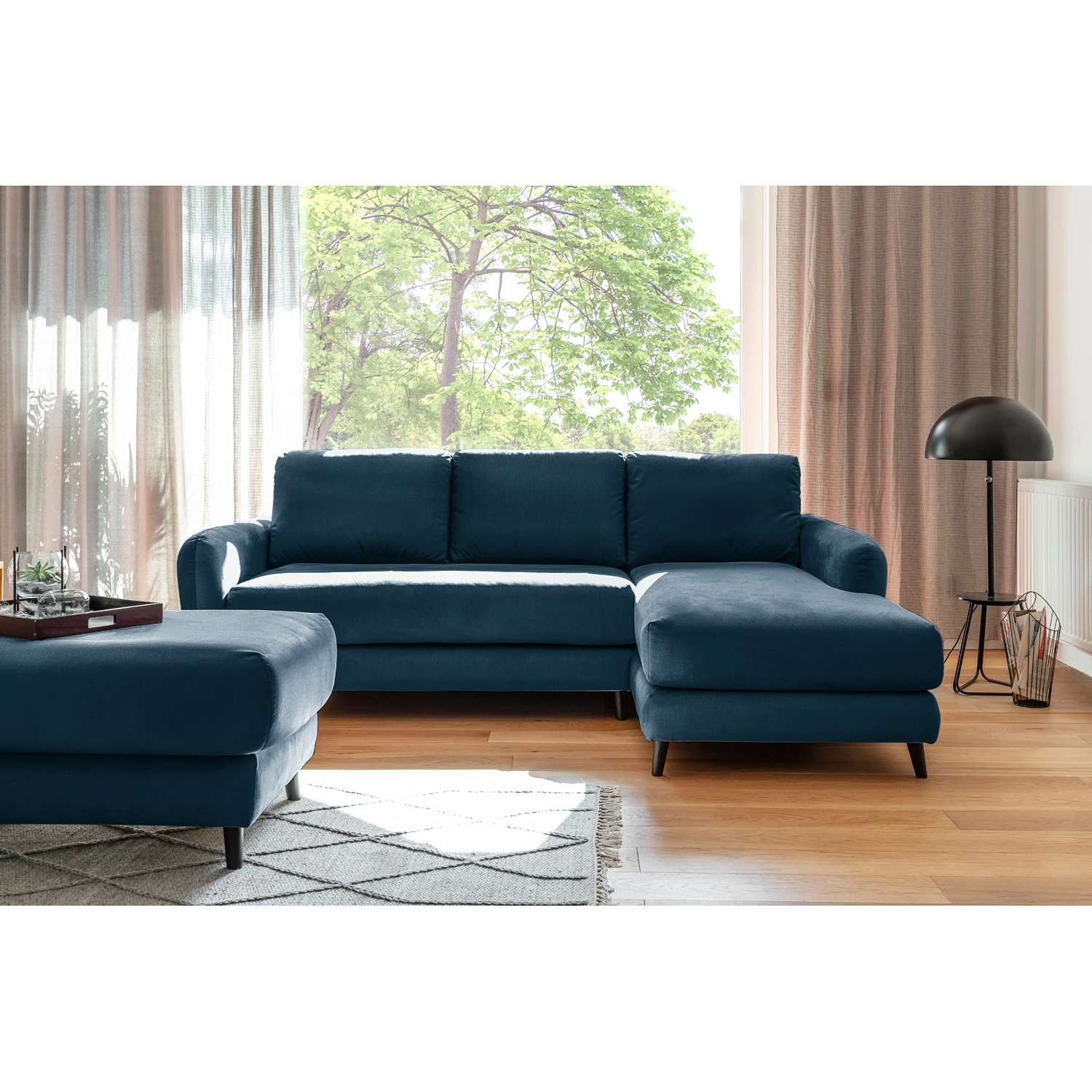 Loftscape Ecksofa Tatan - Microfaser Faria: Marineblau - Longchair davorstehend rechts - Ohne Hocker 6 Loftscape Ecksofa Tatan - Microfaser Faria: Marineblau - Longchair davorstehend rechts - Ohne Hocker – Bild 6