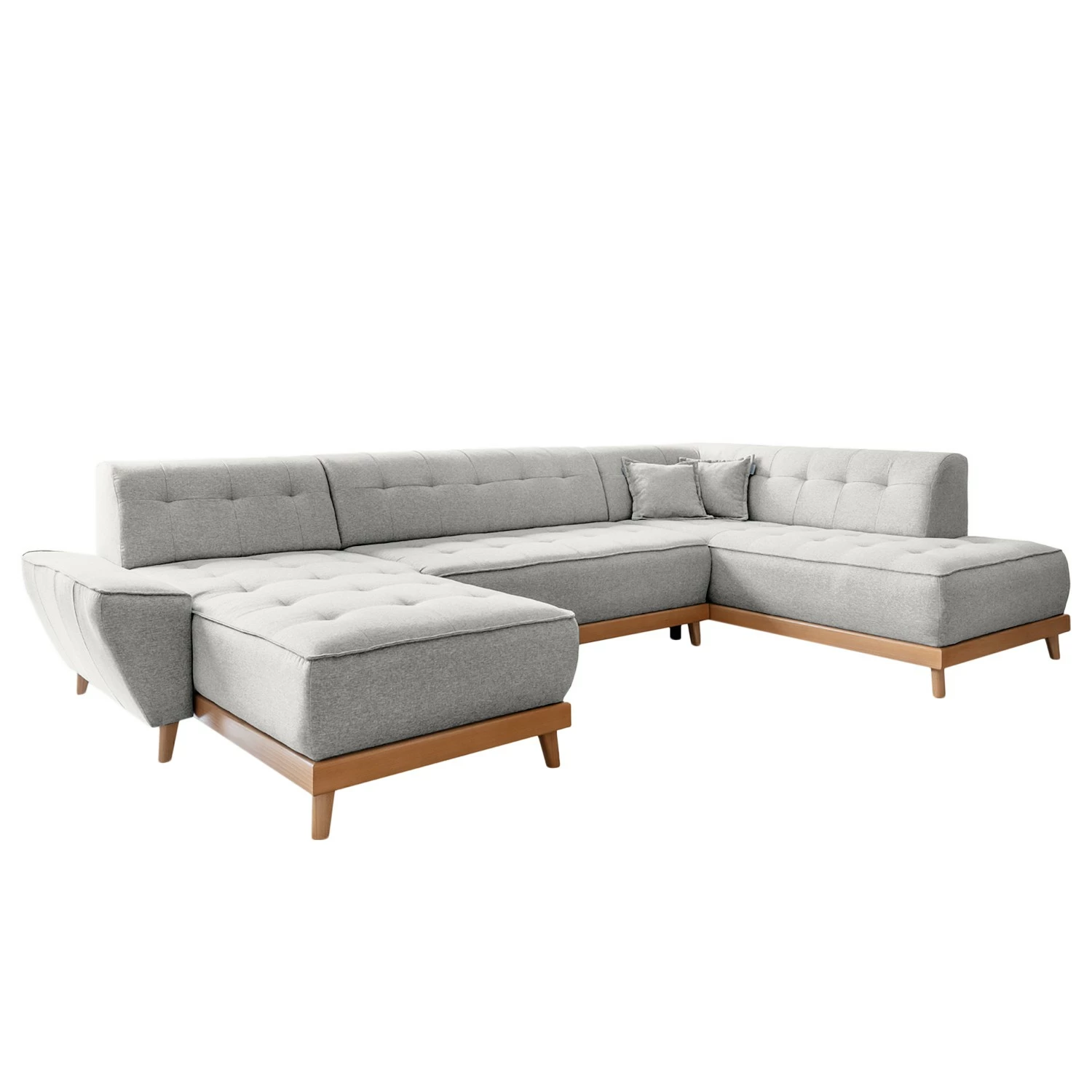Norrwood Wohnlandschaft Surribas - Webstoff Lark: Hellgrau - Longchair davorstehend links / Ottomane rechts 1 Norrwood Wohnlandschaft Surribas - Webstoff Lark: Hellgrau - Longchair davorstehend links / Ottomane rechts