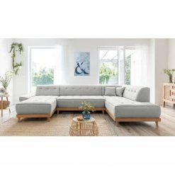 Norrwood Wohnlandschaft Surribas - Webstoff Lark: Hellgrau - Longchair davorstehend links / Ottomane rechts 15 Norrwood Wohnlandschaft Surribas - Webstoff Lark: Hellgrau - Longchair davorstehend links / Ottomane rechts -Wohnzimmermöbel boutique en ligne 1000336922 220401 060 DETAILS P000000001000336922