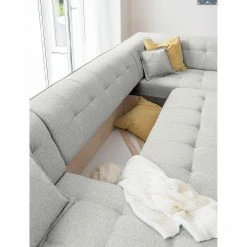 Norrwood Wohnlandschaft Surribas - Webstoff Lark: Hellgrau - Longchair davorstehend links / Ottomane rechts 17 Norrwood Wohnlandschaft Surribas - Webstoff Lark: Hellgrau - Longchair davorstehend links / Ottomane rechts -Wohnzimmermöbel boutique en ligne 1000336922 220401 080 DETAILS P000000001000336922