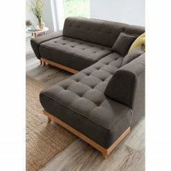 Norrwood Ecksofa Surribas II - Webstoff Lark: Anthrazit - Ottomane davorstehend rechts -Wohnzimmermöbel boutique en ligne 1000336925 220401 070 DETAILS P000000001000336925